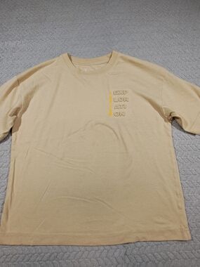 Men's Short-Sleeve Exploration Tee - Beige with Yellow Detail